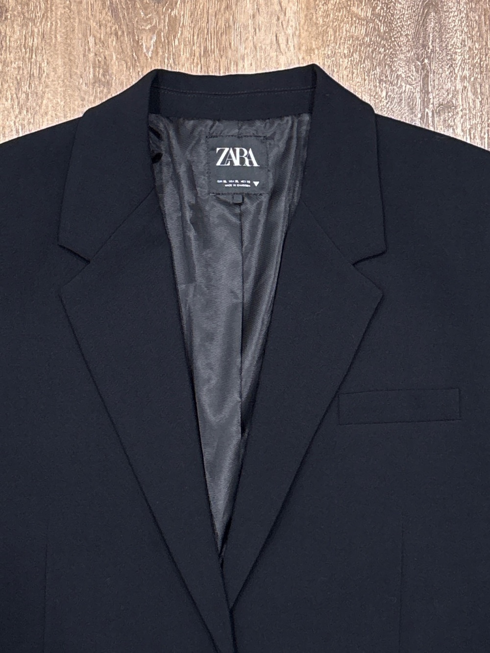 ZARA Black Oversized Blazer Single Button Tailored Jacket XL - Picture 4 of 11